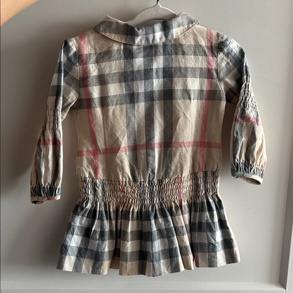 Burberry baby Plaid Button Down Shirt with Ruffle - Picture 3 of 4